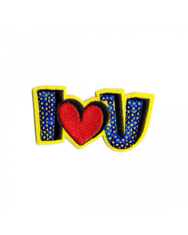 Lote de 3 pegatinas termoadhesivas funny i love you 65mm x 35mm