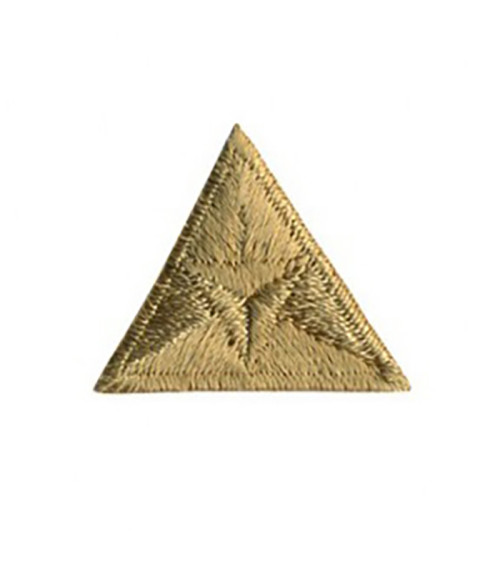 Beige bestickter dreieckiger Fliegen-Aufnäher zum Aufbügeln, 2 x 2 cm