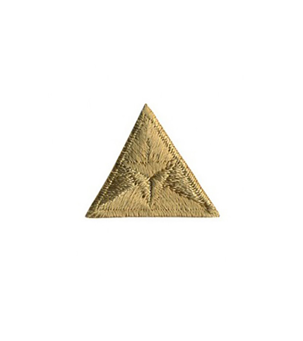 Embroidered triangle fly iron-on badge beige 2x2cm