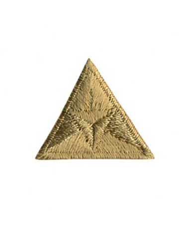 Embroidered triangle fly iron-on badge beige 2x2cm