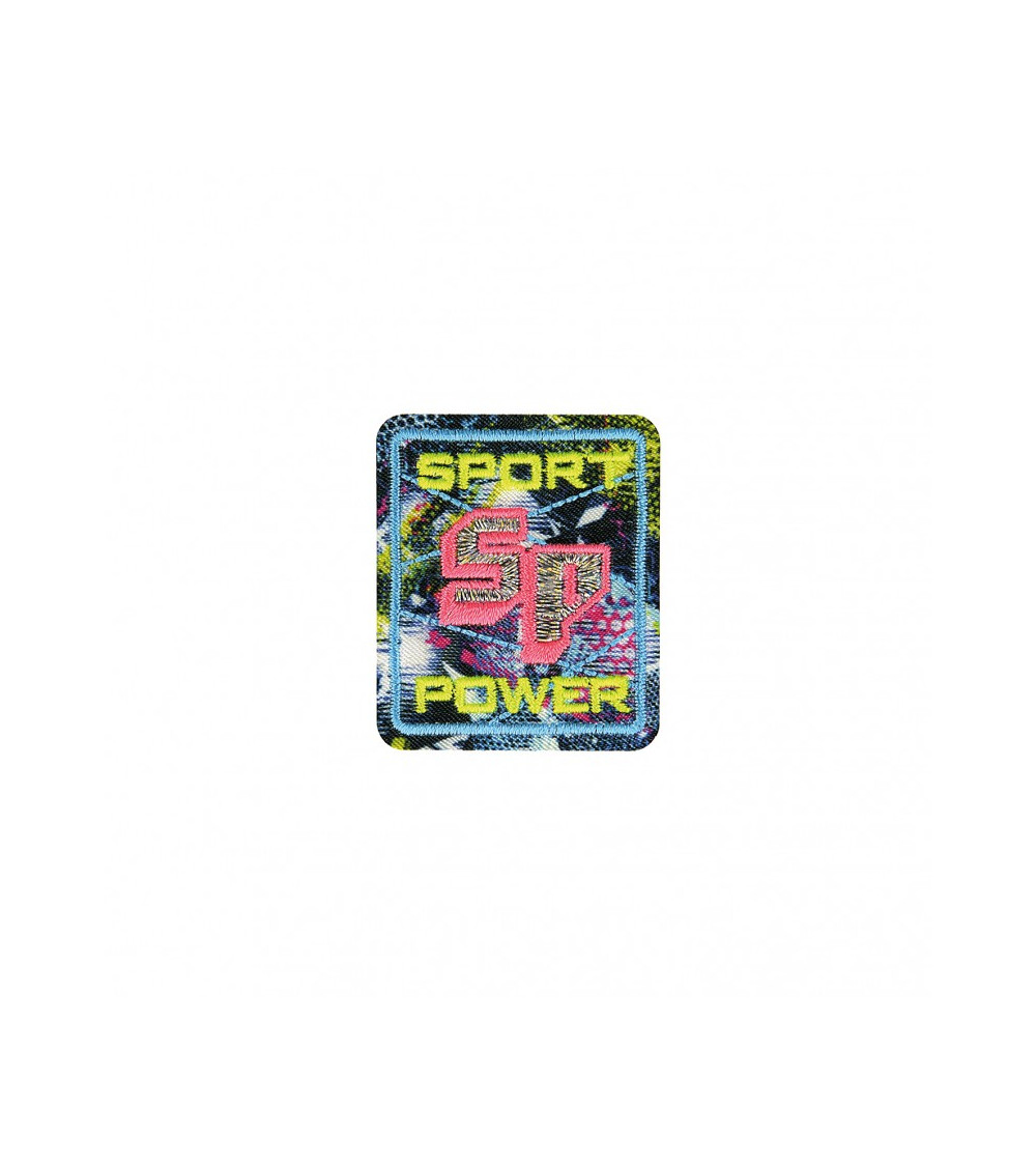 Neon sport power iron-on patch 4.5x5cm