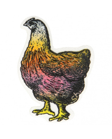 Set of 3 chicken iron-on patches 4.5 cm x 3 cm