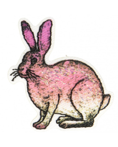 Set of 3 rabbit iron-on patches 4 cm x 3.5 cm