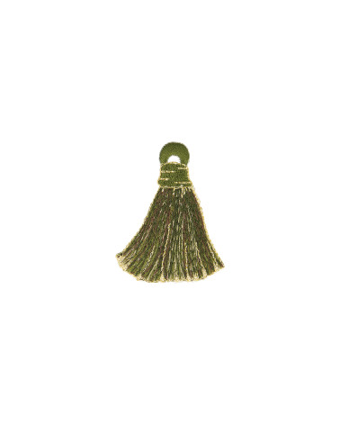 Ecusson thermocollant Pompons vert/or 4,5x5,5cm