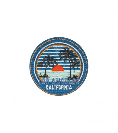 Ecusson thermocollant california fond bleu 6,5x6,5cm