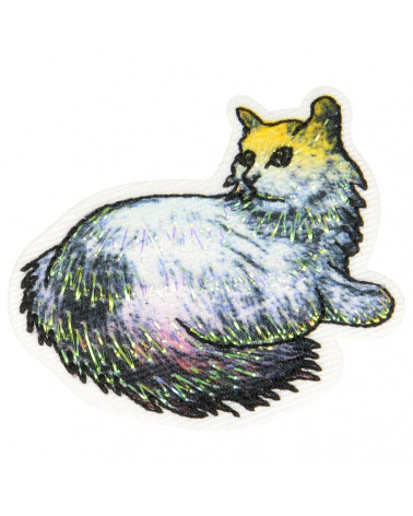 Set of 3 cat iron-on patches 3 cm x 4.5 cm