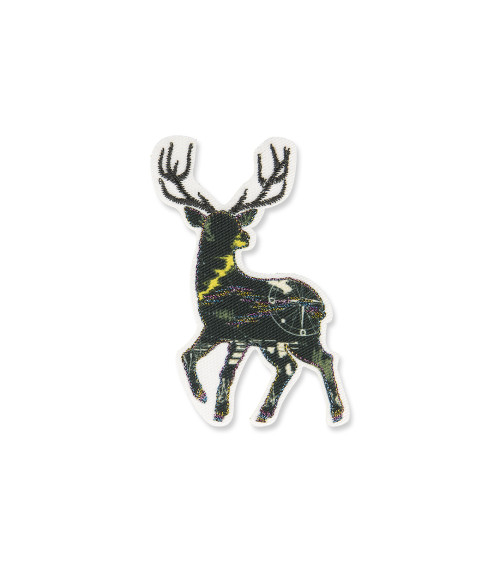Lurex deer iron-on patch 7x5cm