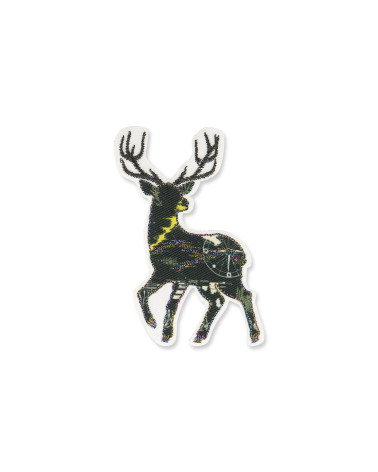 Lurex-Hirsch-Aufnäher zum Aufbügeln, 7 x 5 cm