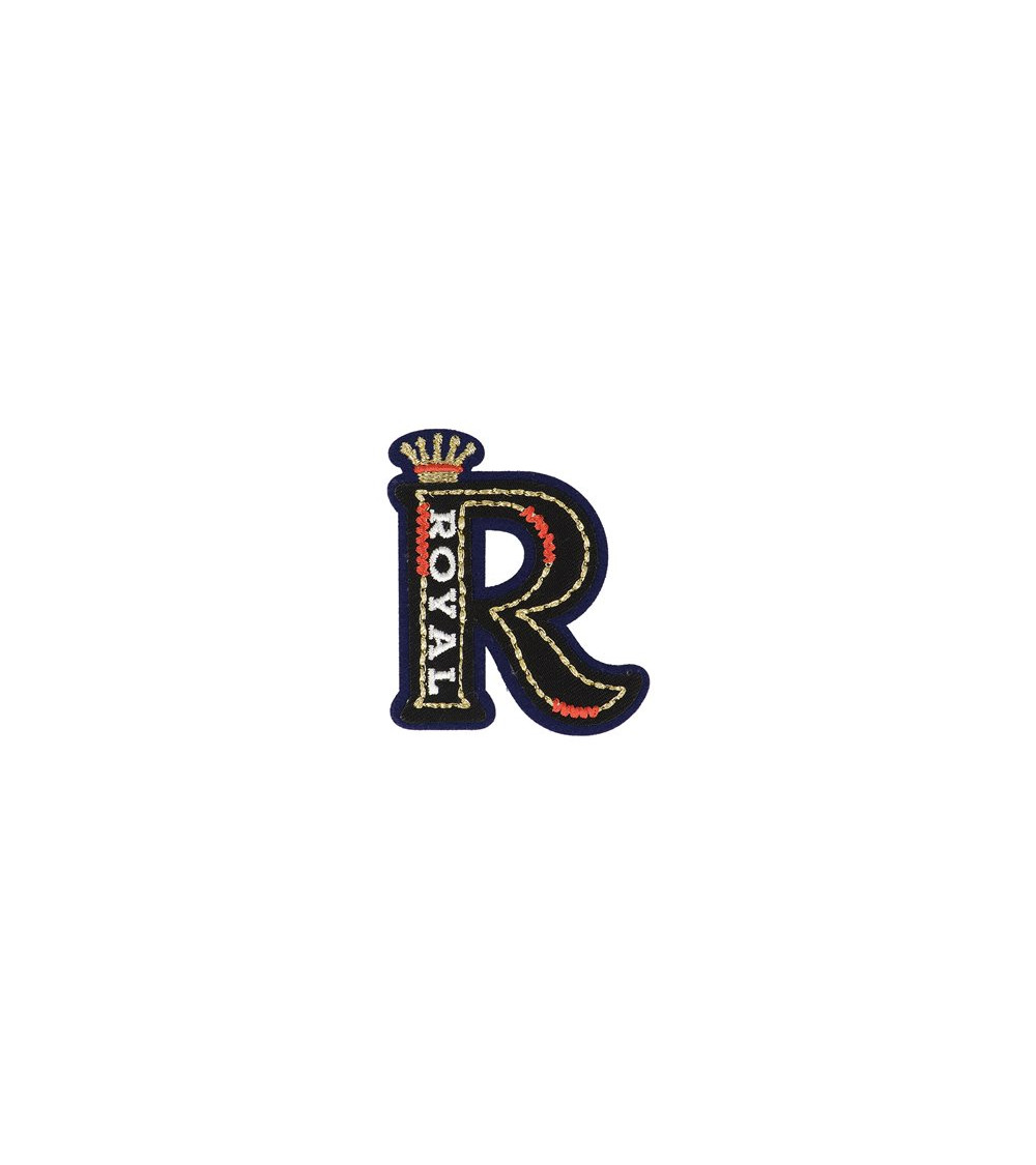 Patch termoadesiva lettera reale R Royal 6 cm