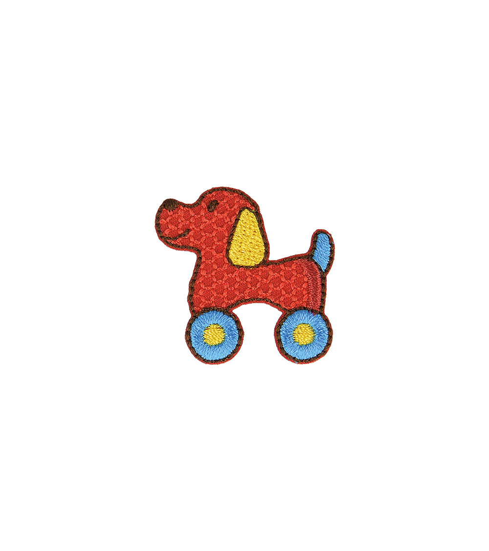 Iron-on toy dog badge 3x3cm