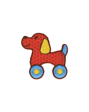 Iron-on toy dog badge 3x3cm