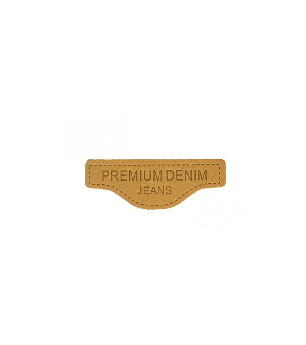 Genuine camel leather sewing badge 6x2cm