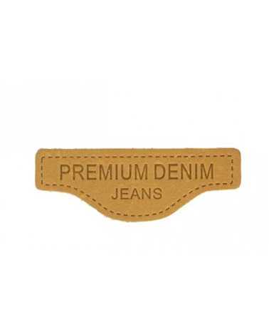 Genuine camel leather sewing badge 6x2cm