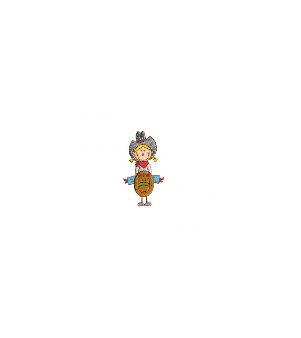 Parche termoadhesivo vaquera infantil Wildwest 6x3,5cm