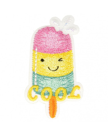 Set of 3 cool ice iron-on patches 4.5 cm x 2.5 cm