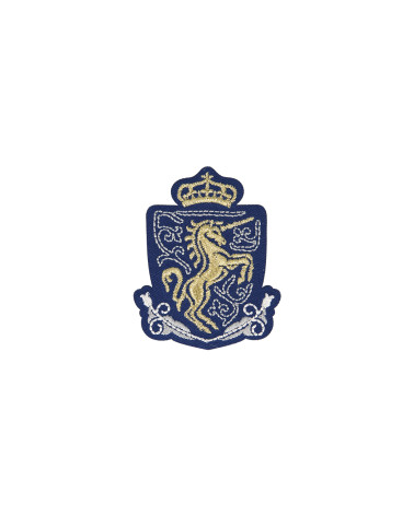 Ecusson thermocollant blason royal licorne 4,5x5cm