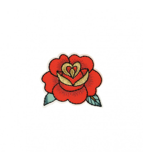 Pink iron-on badge 6x4cm