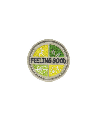 Iron-on patch FEELING GOOD gray background 5x5cm