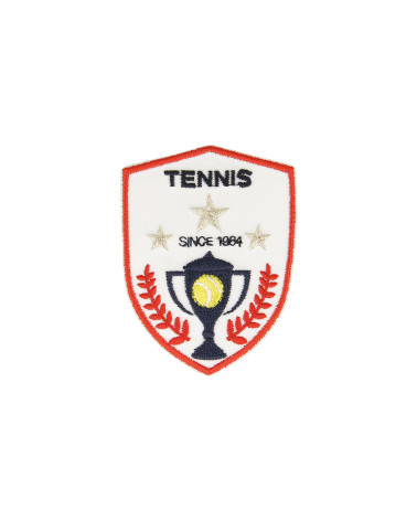 Patch termoadesiva stemma tennis bianco FD 5x6cm