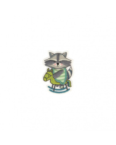 Toppa termoadesiva procione cavallo a dondolo 3,5x4,5 cm
