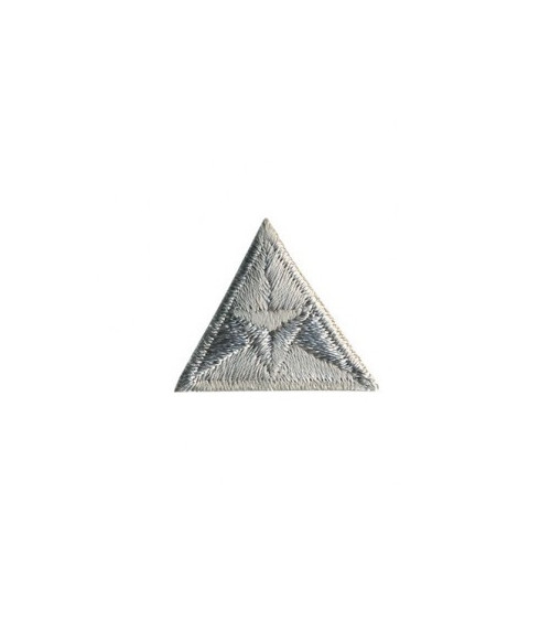 Ecusson thermocollant mouche triangle brodé gris 2x2cm