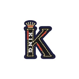 Ecusson thermocollant lettre royale K King 6cm