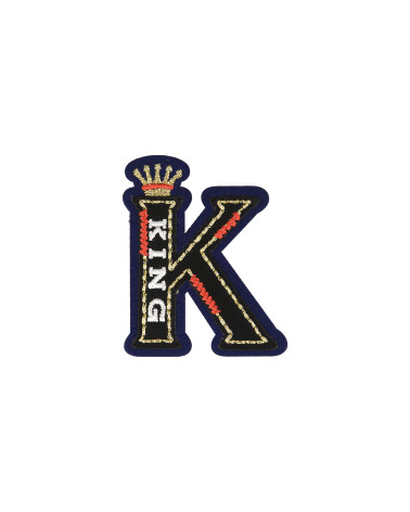 Toppa termoadesiva Royal lettera K King 6 cm