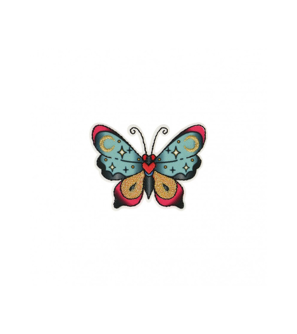 Toppe termoadesive farfalla blu rosa 6x4 cm