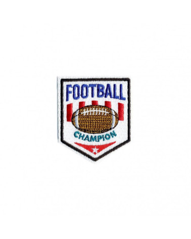 Set of 3 iron-on sports crest badges 2.5cm x 3cm football