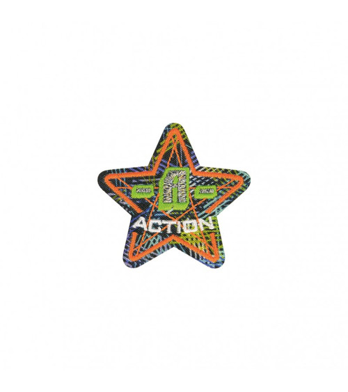 Neon action iron-on sports patch 5x5cm
