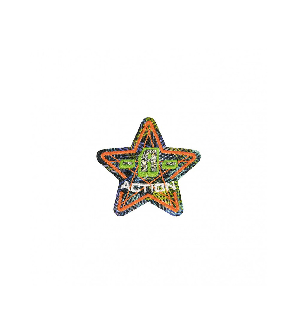 Neon action iron-on sports patch 5x5cm