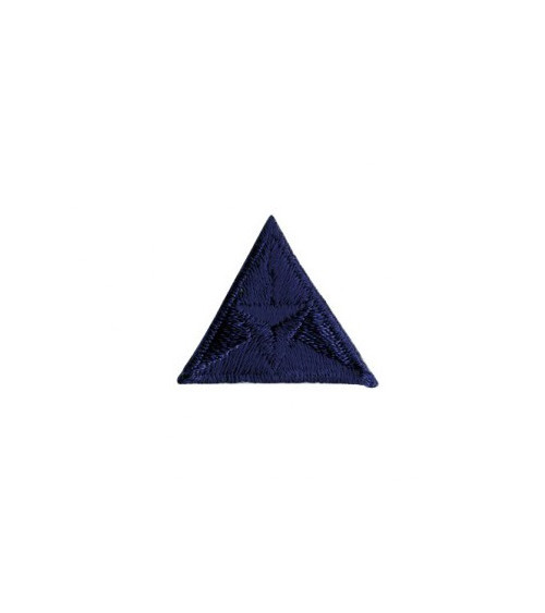 Ecusson thermocollant mouche triangle brodé bleu 2x2cm