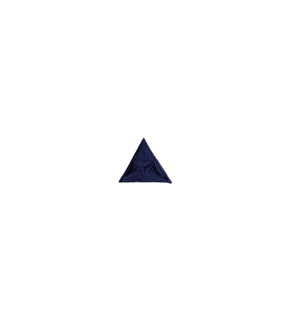Toppe termoadesive con triangolo ricamato blu 2x2 cm
