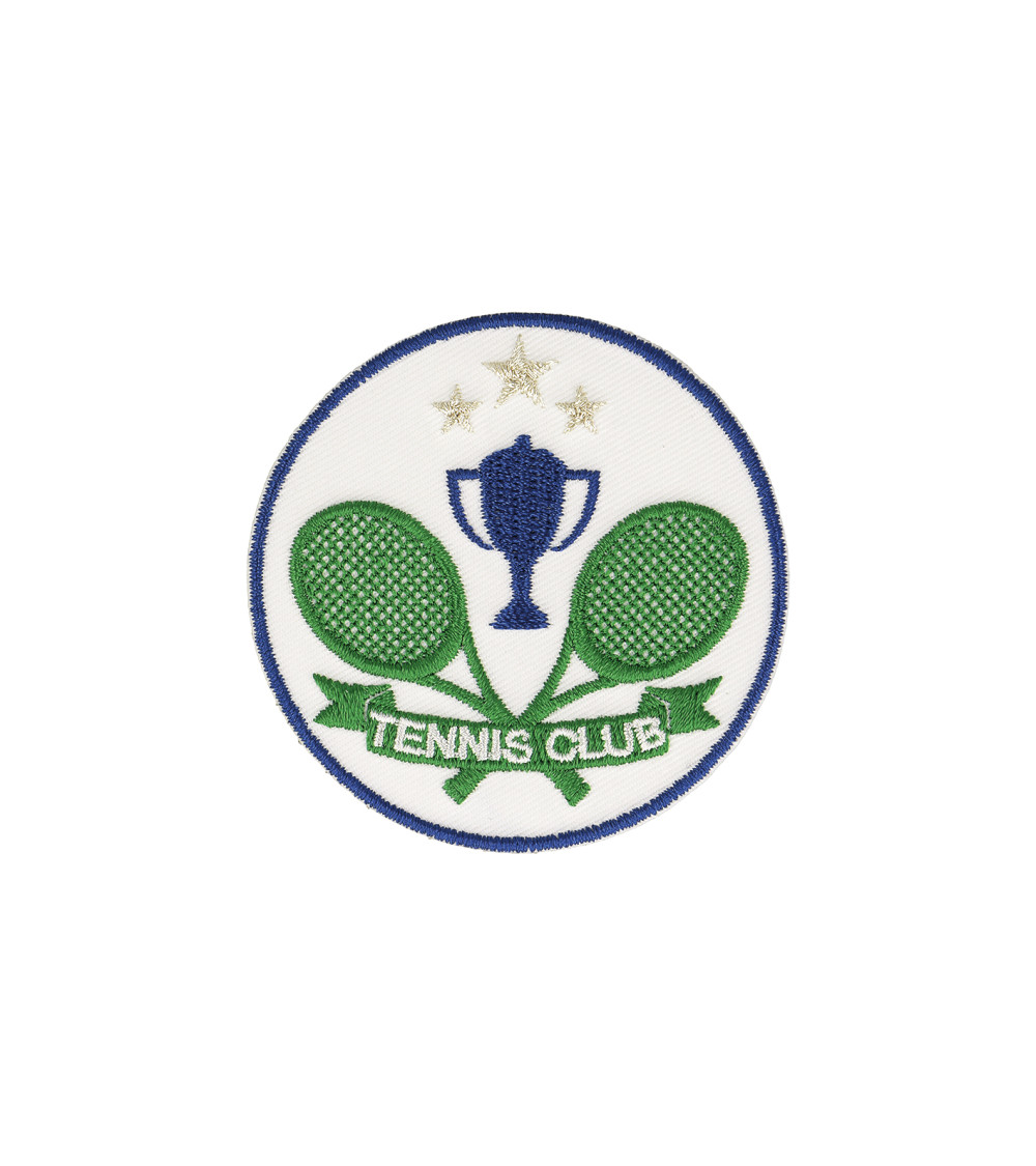 Green tennis club coat of arms iron-on patch 5x5cm