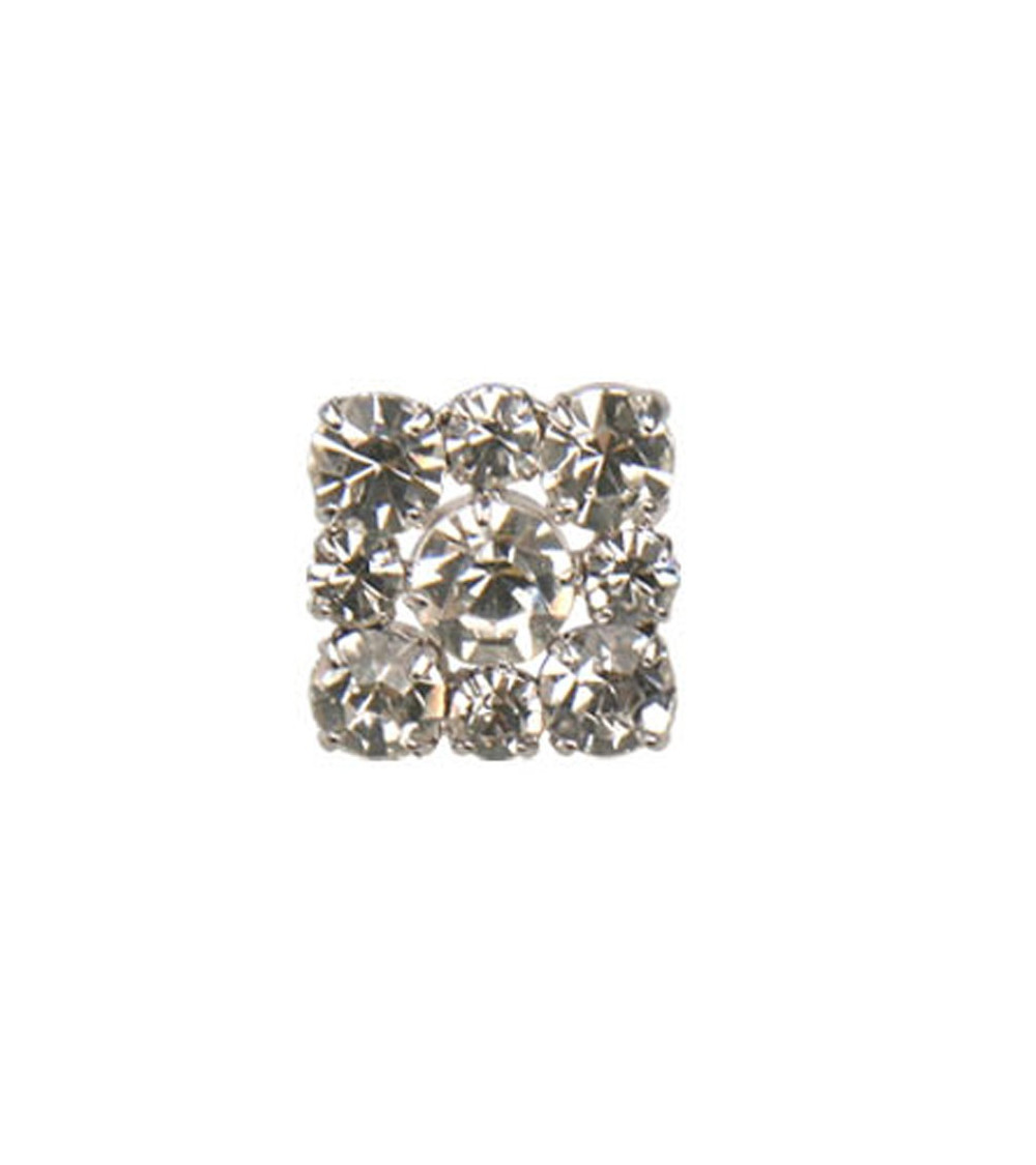 Square crystal rhinestone button