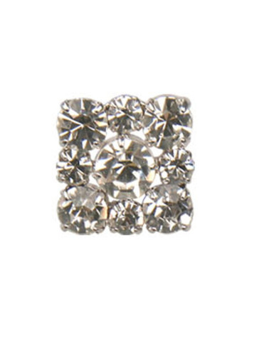 Square crystal rhinestone button