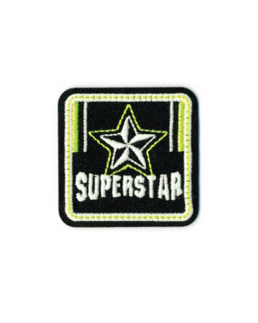 Lot de 3 écussons thermocollants luminescent superstar noir 45mm x45mm