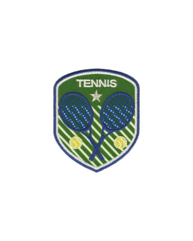 Stemma tennis termoadesivo fondo verde 5x6cm