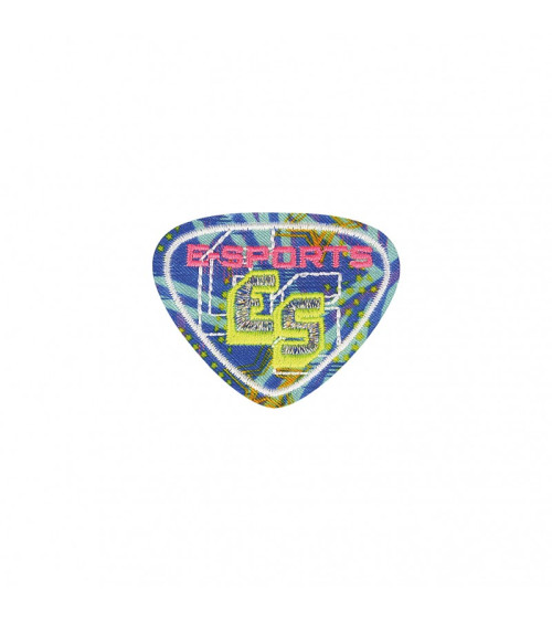 Ecusson thermocollant sport fluo e-sports 6x4cm