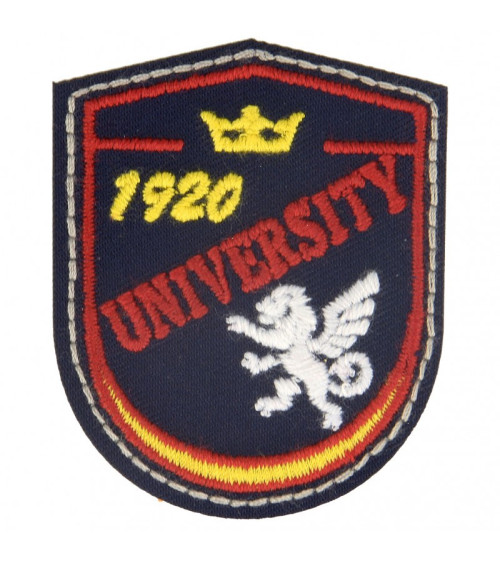 Lot de 3 écussons thermocollants blason university 5 cm x 4 cm