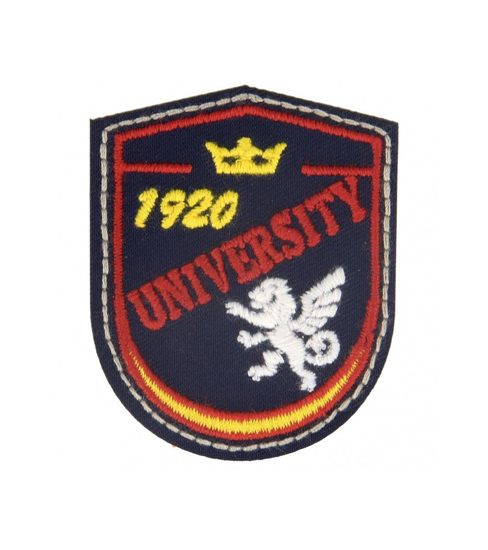 Lot de 3 écussons thermocollants blason university 5 cm x 4 cm