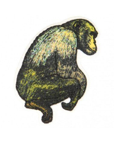 Set of 3 monkey iron-on patches 4.5 cm x 3.5 cm