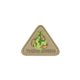 Ecusson thermocollant triangle THINK GREEN beige 4x6cm