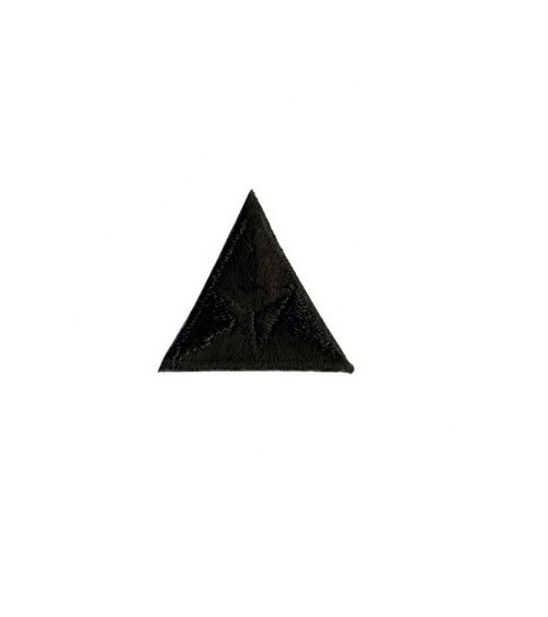 Ecusson thermocollant mouche triangle brodé noir 2x2cm