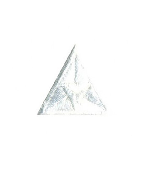 Ecusson thermocollant mouche triangle brodé blanc 2x2cm