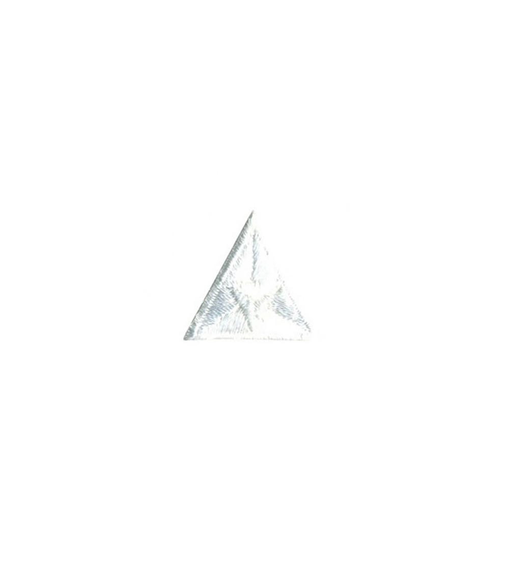 Ecusson thermocollant mouche triangle brodé blanc 2x2cm