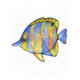 Lot de 3 écussons thermocollants à sequins poisson bleu et jaune 4,5 cm x 6 cm