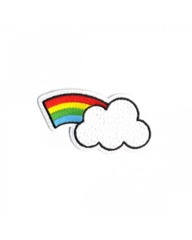 Set di 3 divertenti toppe termoadesive arcobaleno 55mm x30mm