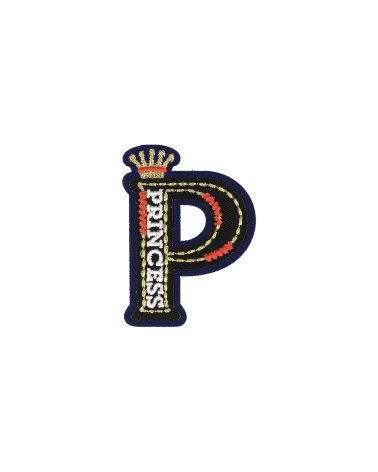 Patch termoadesiva lettera reale P Principessa 6 cm