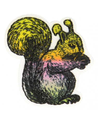 Set of 3 iron-on squirrel badges 3 cm x 3.5 cm